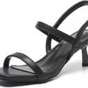Amoji Women's 2.5 Inch Low Kitten Heels Ankle Strap Party Wedding Dress Shoes FZ326, Size 37