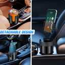 Car Cup Holder Phone Holder, Universal Adjustable Cell Phone Cup Holder Expander for Car, Fits All 4.0-7.0 Inches Smartphones, Most Bottles 20-40 oz, Black