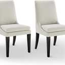 Upholstered Dining Chairs Modern Sidechair Performance Fabric High Back Armlesschair for Diningroom Kitchen,Cream,Set of 2(1 Box)