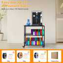 Demao 3-Tier Metal 3D Filaments Organizer Shelf Black,3D Printer Filament Storage Rack with Wheels,Holds up 40×1kg Spools&Small 3D Printer-Suitable for Offices, Home & Studios