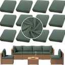 Outdoor Cushion Covers Set,12PCS Patio Furniture Couch Seat Slipcovers, Replacement for Sofa Sectional Chair(CoverOnly) (Green)