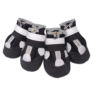 SlowTon Dog Shoes for Large Small Medium Dogs - Breathable Dog Boots for Summer Hot Pavement, Paw Protector for Outdoor Walking Winter Snow, Anti-Slip Rubber Dog Booties for Hardwood Floor (Grey, 7)