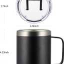 12oz Insulated Coffee Mug Cup with Handle, Stainless Steel Travel Coffee Mug with Flip Lid, Double Wall Vacuum Coffee Tumbler,Lavender