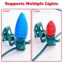 Minetom Christmas Light Clips Outdoor C7 C9, 50 Count Universal Quick Christmas Light Spring Clips for Outside Roof Gutter Shingle Fence E12 E17 Base (Green)