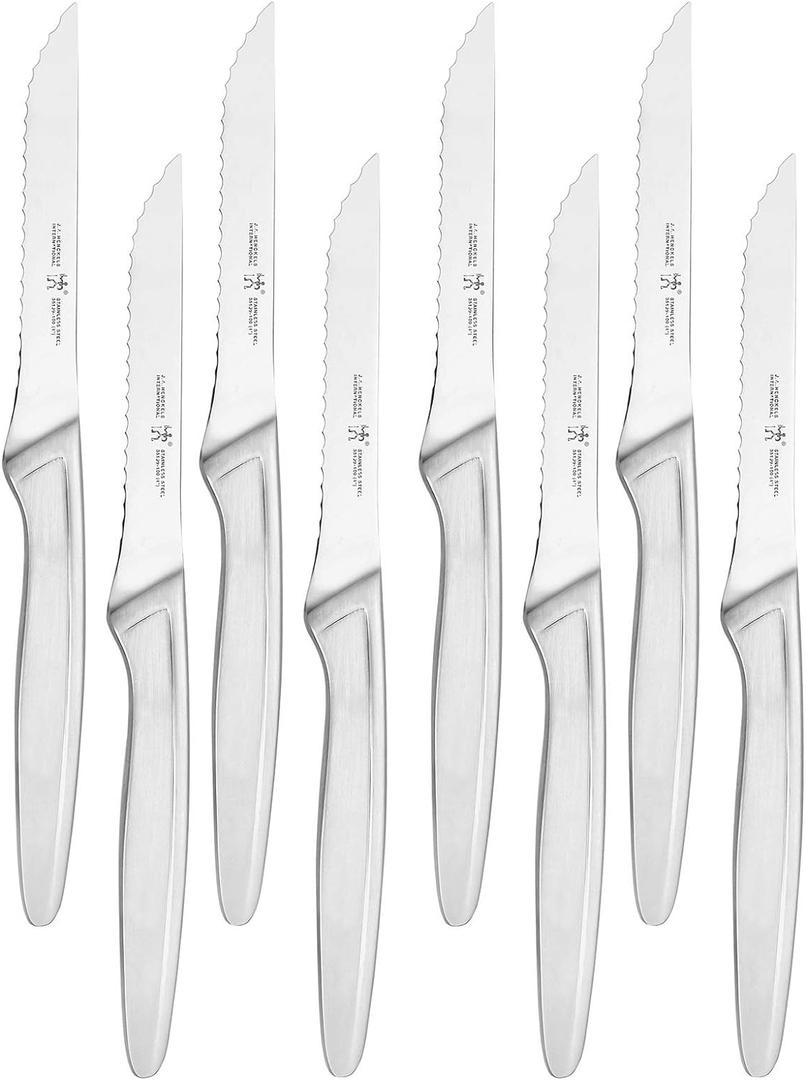 HENCKELS Razor-Sharp Steak Knife Set of 8, German Engineered Informed by 100+ Years of Mastery, Sliver