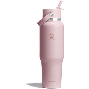 Hydro Flask Travel Water Bottle - Insulated Stainless Steel - Wide Straw Lid, Non Spill, Leakproof in 40 Oz Trillium Pink