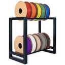 Iron Forge Tools 3D Printer Filament Storage Rack - Steel Wall Mounted or Table Top PLA Storage Filament Spool Holder, 17x16x10 Inches, Adjustable Width Works with Large & Small 3D Printing Filaments