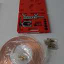 25 ft 3/16 Copper Coated Brake Line Kit (Includes 16 Fittings and 4 Unions Brake Line Fittings) + Double & Single Flaring Tool Kit