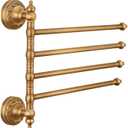 LALAFINA 4-Tier Swivel Towel Rack 10.6x9.8in Space Saving Wall Mounted Towel Holder Swinging Bar for Bathroom, Kitchen