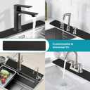 Customizable Faucet Mat for Kitchen Sink: 30"L x 5.5"W Quick Drying Kitchen Sink Mat & Bathroom Counter Protector - Cut to Fit with 2 or 3 Hole Faucet Design - Extra Long Absorbent Splash Guard