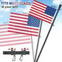 Black Flag Poles for Outside House - 6ft Tangle Free Flag Pole for House,Heavy Duty Metal Flagpole,Outdoor Flagpoles Residential for Porch,Fence (Without Bracket)