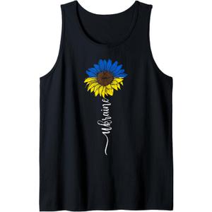 Womens Ukraine Sunflower Vintage Ukrainian Support Ukraine Tank Top, Size S