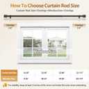 TONIAL Curtain Rod 32 to 58 Inch(2.6 to 4.8 ft), Adjustable Splicing Window Curtain Rods, 3/4 Drapery Rods for Windows 20 to 53 Inch, Decorative Single Rod with Modern Cap Finial, Bronze