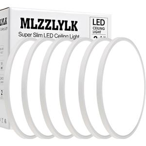 6PK 15.8 inch LED Flush Mount Ceiling Light Fixture,36W 3600LM,3000K/4000K/6000K CCT Selectable Super Slim LED Ceiling Light ,Close to Ceiling Round Flat Panel light for Bedroom, Kitchen, Hallway, White