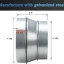 A-KARCK Air Duct Reducer 7" to 6", Round Duct Adapter Galvanized Steel for Inline Ventilation System, Connect Pipe with Duct Fan or Dryer Vent
