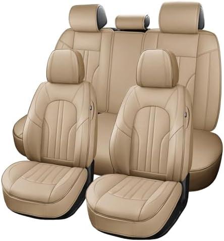 MINGBRON Car Seat Covers, Car Seat Protector Waterproof, Seat Covers Full Set, Car Seat Protectors, Automotive Seat Covers Fit for Most Cars Beige