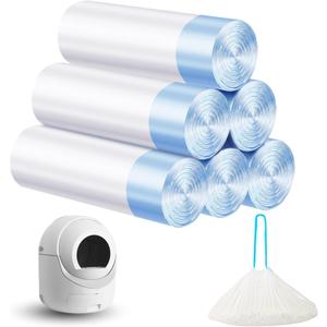 Cat Litter Bags 120 Count, 21.65"x11.8" Drawstring Close Litter Box Liners for Automatic Litter Box,Thick Cat Poop Bags,Easy to Clean,Heavy Duty Robot Bag for Self-Cleaning Box