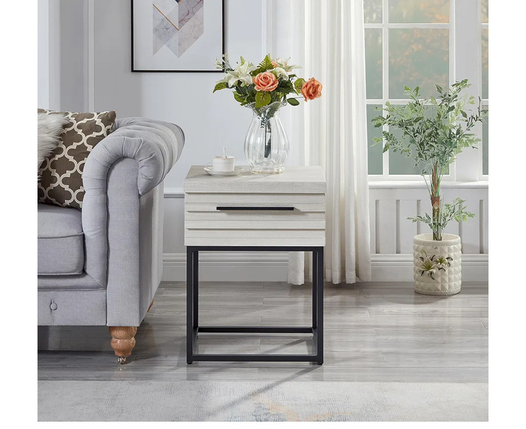 Roundhill Furniture Celestial Contemporary Storage End Table