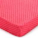 Entisn Baby Crib Sheets, 28 x 52 Inch Minky Dot Fitted Crib Mattress Sheet for Girls, Soft and Warm Fleece Nursery Bedding for Standard Toddler Bed Mattresses (Light Red)