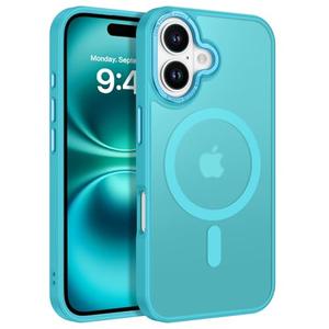 BENTOBEN Compatible with iPhone 16 Plus Case for Magnetic iPhone 16 Plus Phone Case [Compatible with Magsafe] Slim Translucent Matte Shockproof Bumper Drop Protection Women Boy Cover, Teal Blue