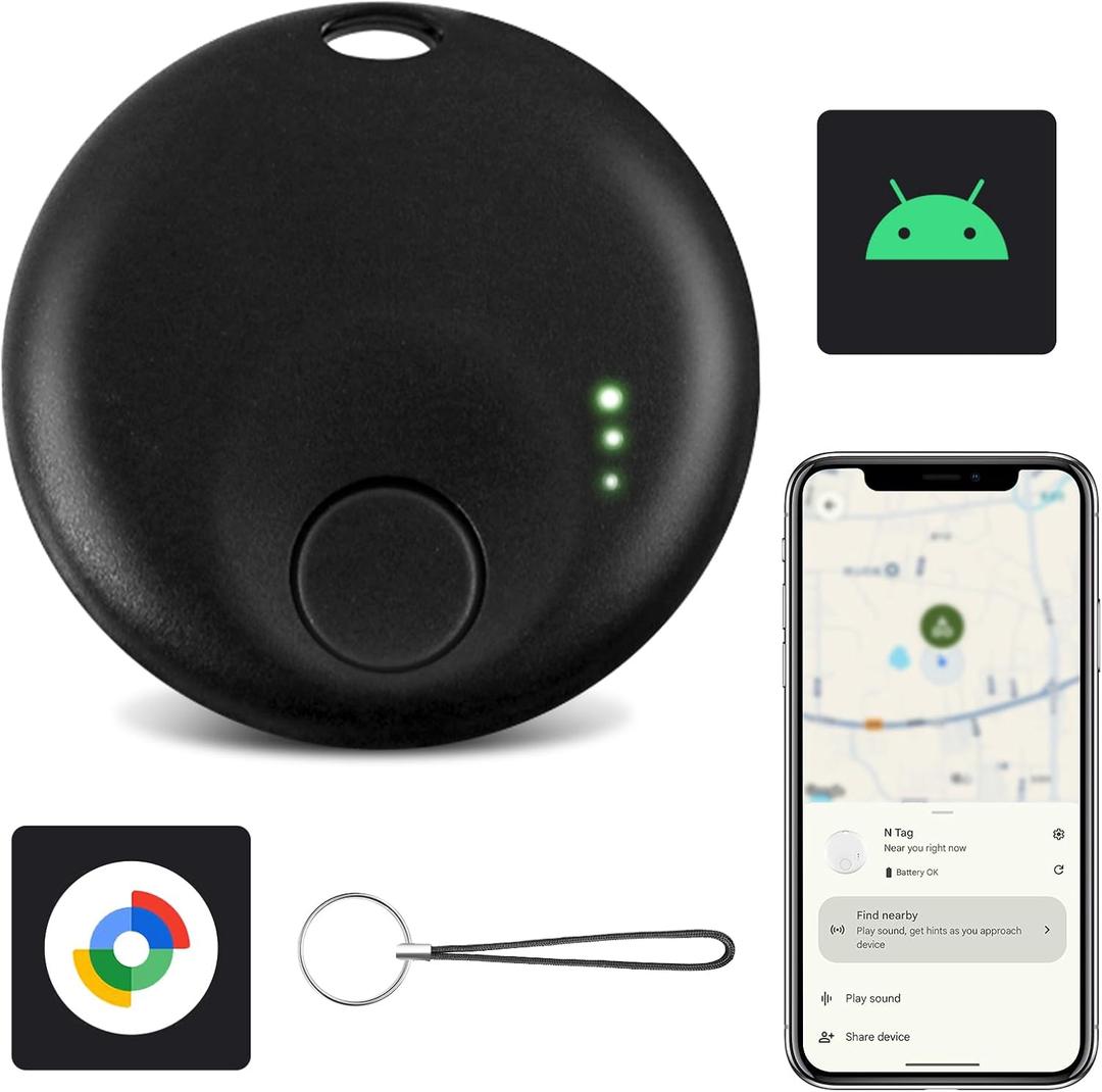 Android Tracker Tags, Google Bluetooth Tracker, Smart Tag Tracking Device, Item Finder for Keys, Wallet, Luggage, Replaceable Battery (1 PC)