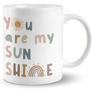 Boho Sunshine 11oz Ceramic Floral Mug, You are My Sunshine Gifts, Boho Gifts for Women