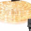 LE 33ft 240 LED Rope Lights Outdoor 24 Volts, 3/8 inch Clear Tube, Upgraded 2700K Warm White, Connectable (Up to 3 Sets), Not Dimmable, Waterproof String Lights for Patio Deck Railing Stair Landscape