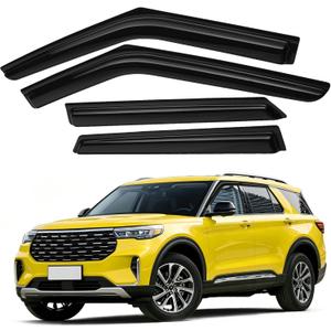 Explorer Rain Guards - Window Visors for Ford Explorer 2020-2026, Out-Channel Side Window Rain Guards for Explorer, 4PCS, Black, Car Accessories
