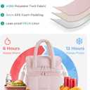 BAGSMART Lunch Bag Women, Double Deck Insulated Lunch Box, Quilted Puffer Lunch Tote, Leakproof, Durable & Reusable Large Lunch Cooler For Work Picnic Travel Meal Prep, Brown Checkerboard