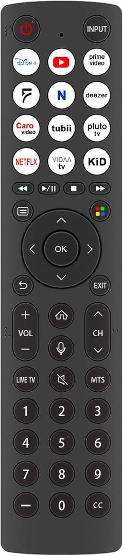 Replacement IR Remote Control Commander Compatible with Hisense Smart TV 55A6GV 43A6KV 70A6KV 50A6GV 50A6KV 75A6KV 43A6GV 58A6GV 58A6KV 65A6KV 65A6GV 55A6KV 58A53FUV 55A51HUV 65A51HUV (Without Voice)