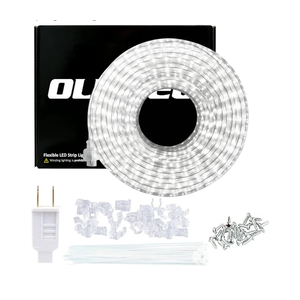 LED Rope Light Waterproof Daylight White 65ft Indoor,Connectable,Plug-in 110V 6000K 480 LEDs,Flexible Light String for Patio Bedroom Camping Ceiling