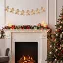 Therwen 4.6 ft Christmas Gingerbread Man Banner Metal Gingerbread Man Garland Vintage Christmas Tree Ornament for Mantle Wall Window Door Xmas Tree Decor Holiday Crafts