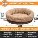K&H Pet Products Heated Cat Bed Indoor, Thermo-Snuggle Cup Bomber Soft Heated Pet Bed for Large Indoor Cats and Small Dogs, Machine Washable, Waterproof Heated Pad, Safety Listed - 18x14in Chocolate