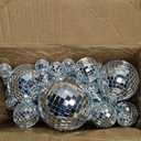 50 Pcs Disco Balls Decoration Mirror Disco Balls Silver Hanging Decorations Reflective Dance and Music Festivals for DIY Halloween Christmas Stage Hall Prop (1.2'',2'',3.2'',4'')