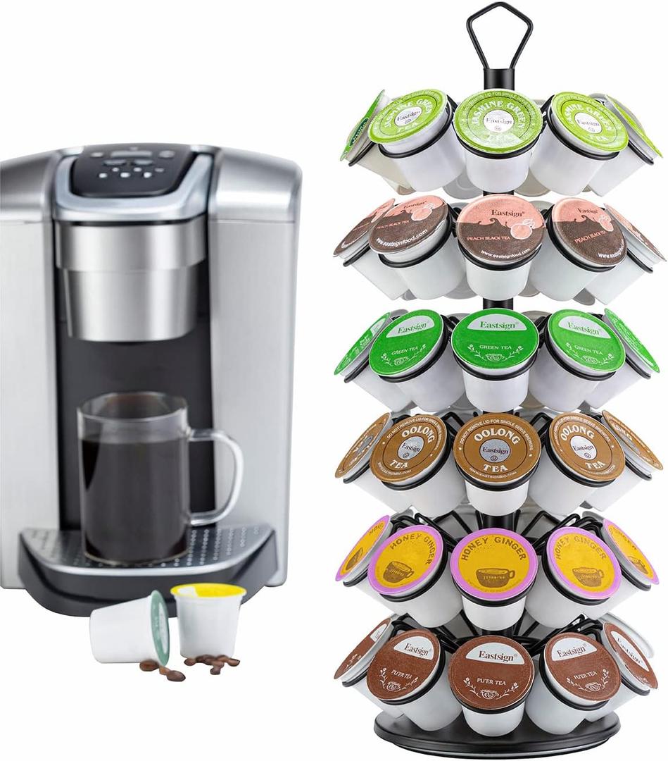 Rice rat K-Cup Storage Coffee Capsules Pod Holder Carousel Capsule Display Storage for k-cup54 pods-6 tiers