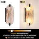 2 Pack 2 Light Oval Red Frosted Glass Bathroom Wall Sconce Modern Concise Style Wall Light Fixture,Black Finish for Bedroom Hallway Bedside