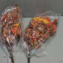 Artificial Fall Fake Flowers for Outdoor, 2 Pcs Faux Hanging Flowers Outdoor Fall Decor, UV Resistant No Fade Fake Mums Silk Flower for Front Door Porch Planters Patio Yard Garden(Orange Autumn Red)