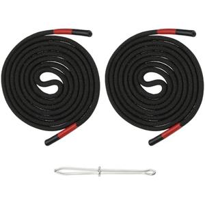 uxcell 2pcs 53inch Drawstring Cords Replacement Drawstring Hoodie String Sewing Tool with Easy Threader for Hoodie Sweatpants Jackets Pants Hats Coats Bags, Black-Red