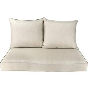 Patio Furniture Cushions Comfort Deep Seat Glider Loveseat Cushion Indoor Outdoor Seating Cushions Olefin Taupe