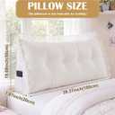 Leinuosen 39 in Ruffle Wedge Headboard Pillow for Dorm Twin XL College Bed Reading Bolster Dorm Velvet Triangular Bed Backrest Wedge Pillow Cushion for College Reading Support(White)