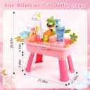 Upgraded Toddler Sand Water Table Toy with Electric Water Pump, Kids Sand Water with Faucet/Play Food Accessories/Fishing Toy, Kitchen Play Sink Toys for Girl Boy Age 3+ (Pink)
