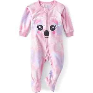 The Children's Place Baby Girls' And Toddler Fleece Zip-front One Piece Footed Pajama ( Size 18-24 Months, Koala Face)