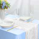 4 Pack 10FT White Table Runner, Boho Cheesecloth Table Runner, 120 Inch Long, Semi Sheer Gauze Fabric Runners for Wedding Birthday Baby Shower Party Table Decoration Home Decor