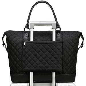 BLUBOON Travel Tote Bags with Zipper Ladies Canvas Bag Weekender Overnight Bag for Women Carry on Duffel Bag Trolley Sleeve