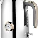 SUSTEAS Electric Kettle - 57oz Hot Tea Water Boiler with Thermometer, 1500W Fast Heating Stainless Steel Pot, Cordless LED Indicator, Auto Shut-Off & Boil Dry Protection, Silver