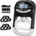 Grip Strength Tester Hand Dynamometer - Grip Strength Trainer Electronic Hand Gripper Strengthener Wrist Exerciser Meter Digital Training Gauge 265 Lbs / 120 Kgs for Sport School Home Use (Black)