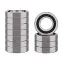 XiKe 10 Pcs R16-2RS Double Rubber Seal Bearings 1" x 2" x 1/2", Pre-Lubricated and Stable Performance and Cost Effective, Deep Groove Ball Bearings.