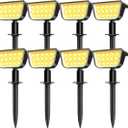 Solar Spot Lights Outdoor, Ultra Bright Solar Garden Lights Warm White, IP68 Waterproof Landscape Spotlights, 800LM 2700K for Yard Garden Wall Driveway, 8 Pack
