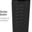 Mind Reader Slim Laundry Hamper with Lid, 60L Tall Clothes Basket, Narrow Tapered Design for Bathrooms, Closets and Laundry Rooms, Plastic, 2 Pack, Black