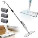 360 Rotating 2 in 1 Spray Mop, Wet and Dry Rotating Flat Mop with Water Sprayer, Microfiber Spray Mops for Floor Cleaning, Hands-free Cleaning Tool for Hardwood, Tile Floors (With 3 Cloth, 40CM Wide)